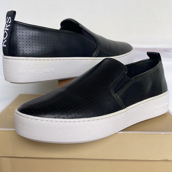 Michael Kors TEDDI SLIP ON NAPPA PU PERFORATED 4959TDFP4L NIB Platforms Sneakers - Picture 10 of 16
